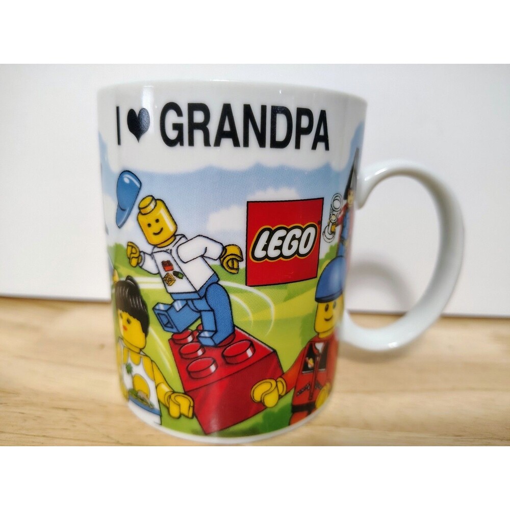 Lego Ceramic Mug "I (Heart) Grandpa" Lego Orlando Minifigures FSO 2006 Gift